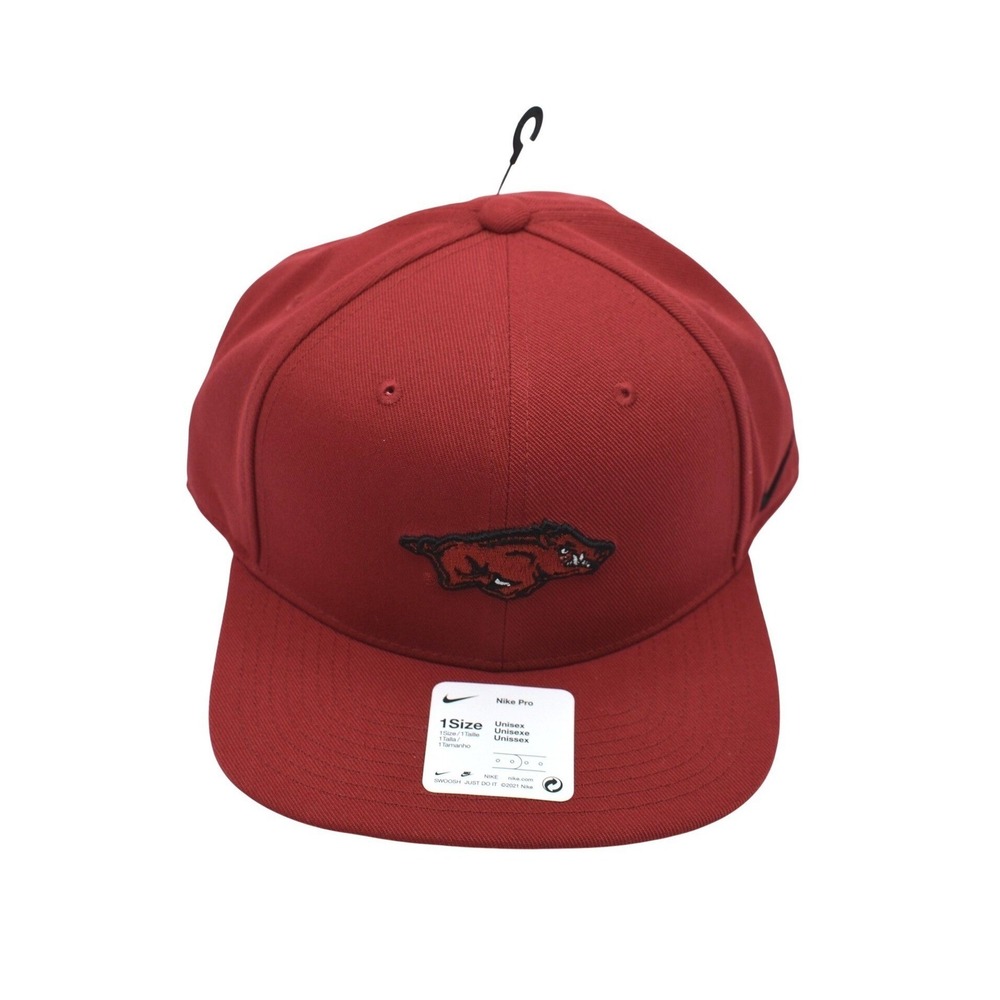 Nike Pro University of Arkansas‎ Razorbacks Adjustable Snapback Hat Cap Red NEW